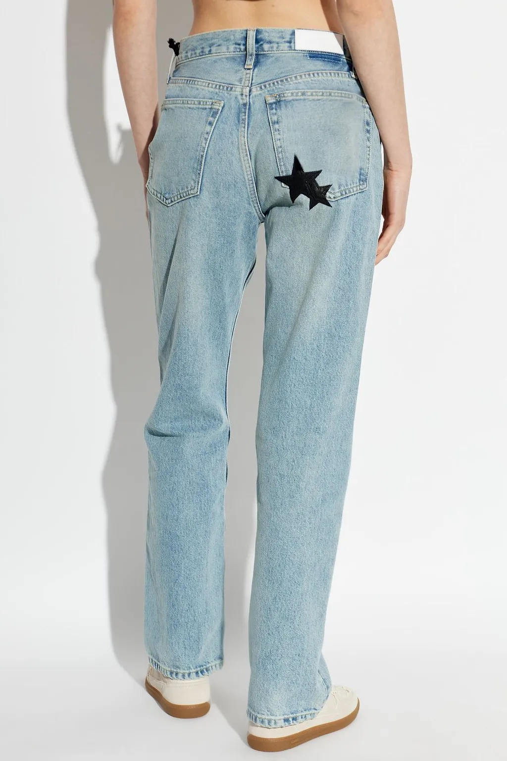 Re/Done Star Patch Straight-Leg Jeans