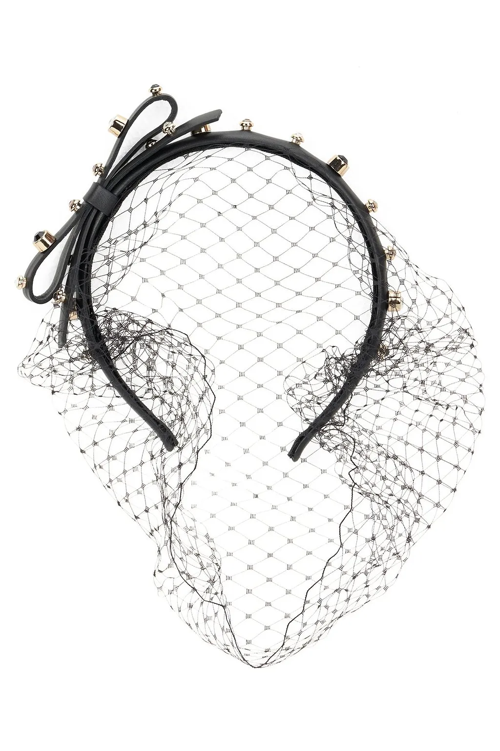 Redvalentino Stud Embellished Bow-Detailed Net Headband