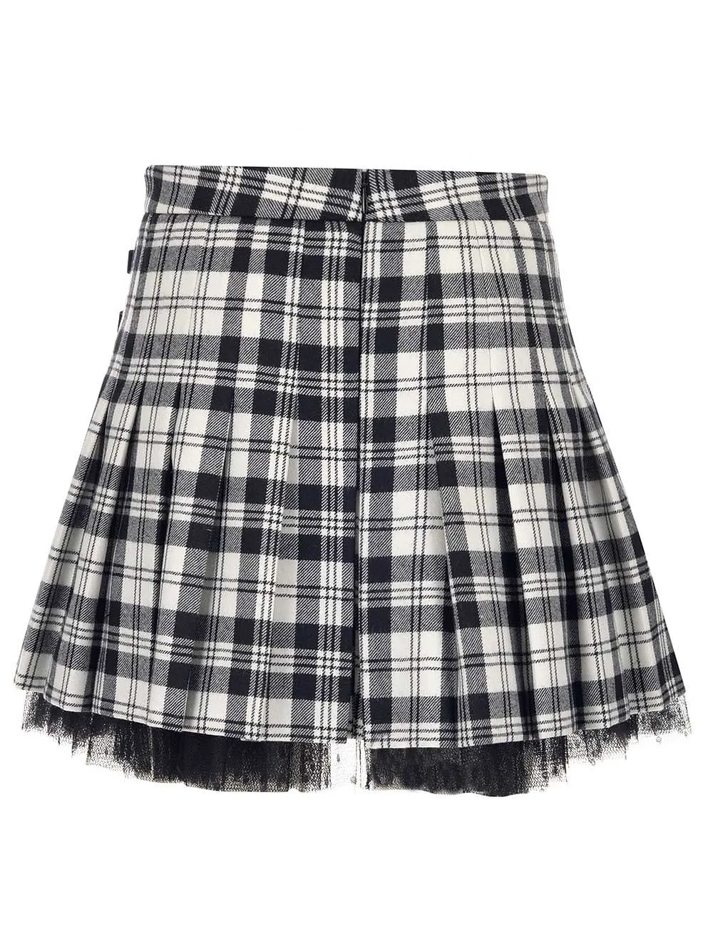 Redvalentino Tartan Layered Mini Skirt