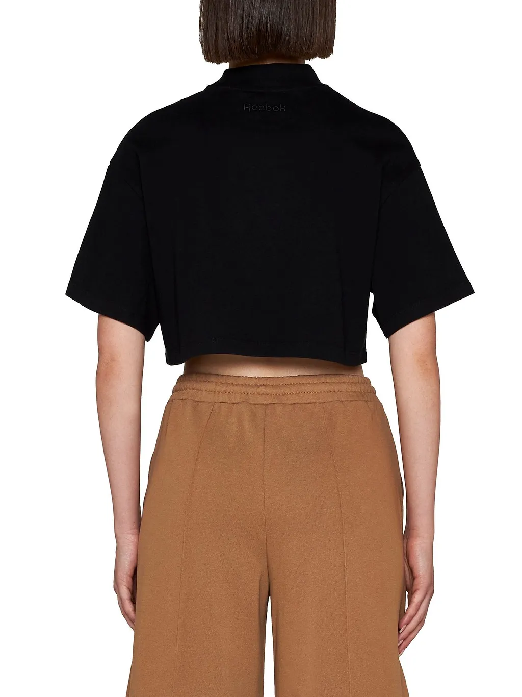 Reebok Logo Embroidered Cropped T-Shirt