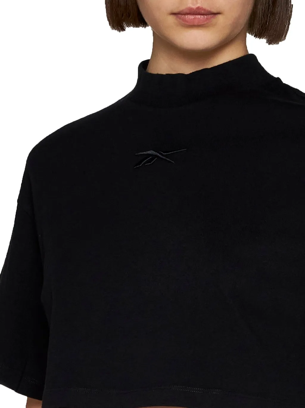 Reebok Logo Embroidered Cropped T-Shirt