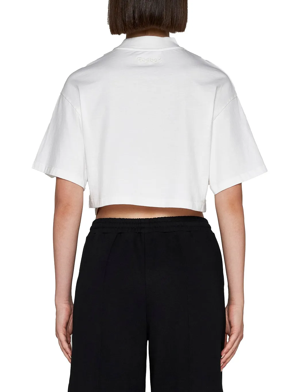 Reebok Logo Embroidered Cropped T-Shirt