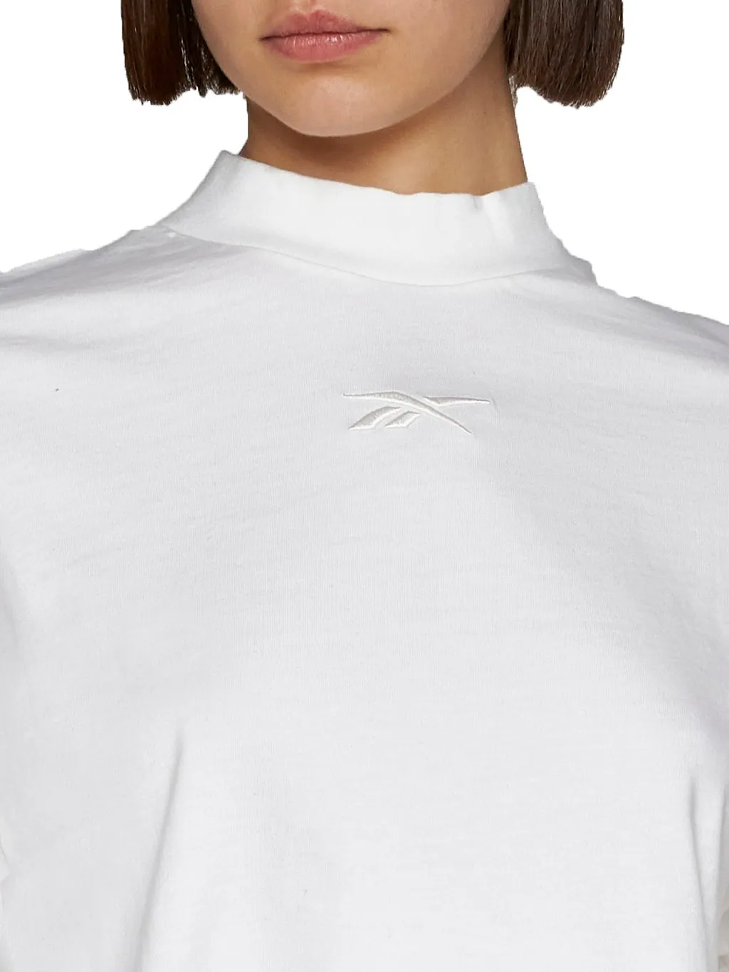Reebok Logo Embroidered Cropped T-Shirt
