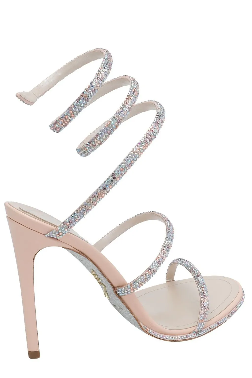 Rene Caovilla Crystal Spiral Heeled Sandals