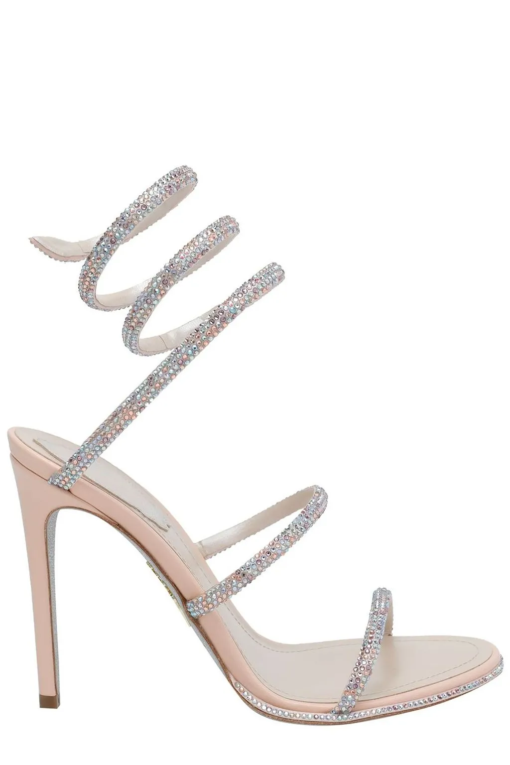 Rene Caovilla Crystal Spiral Heeled Sandals