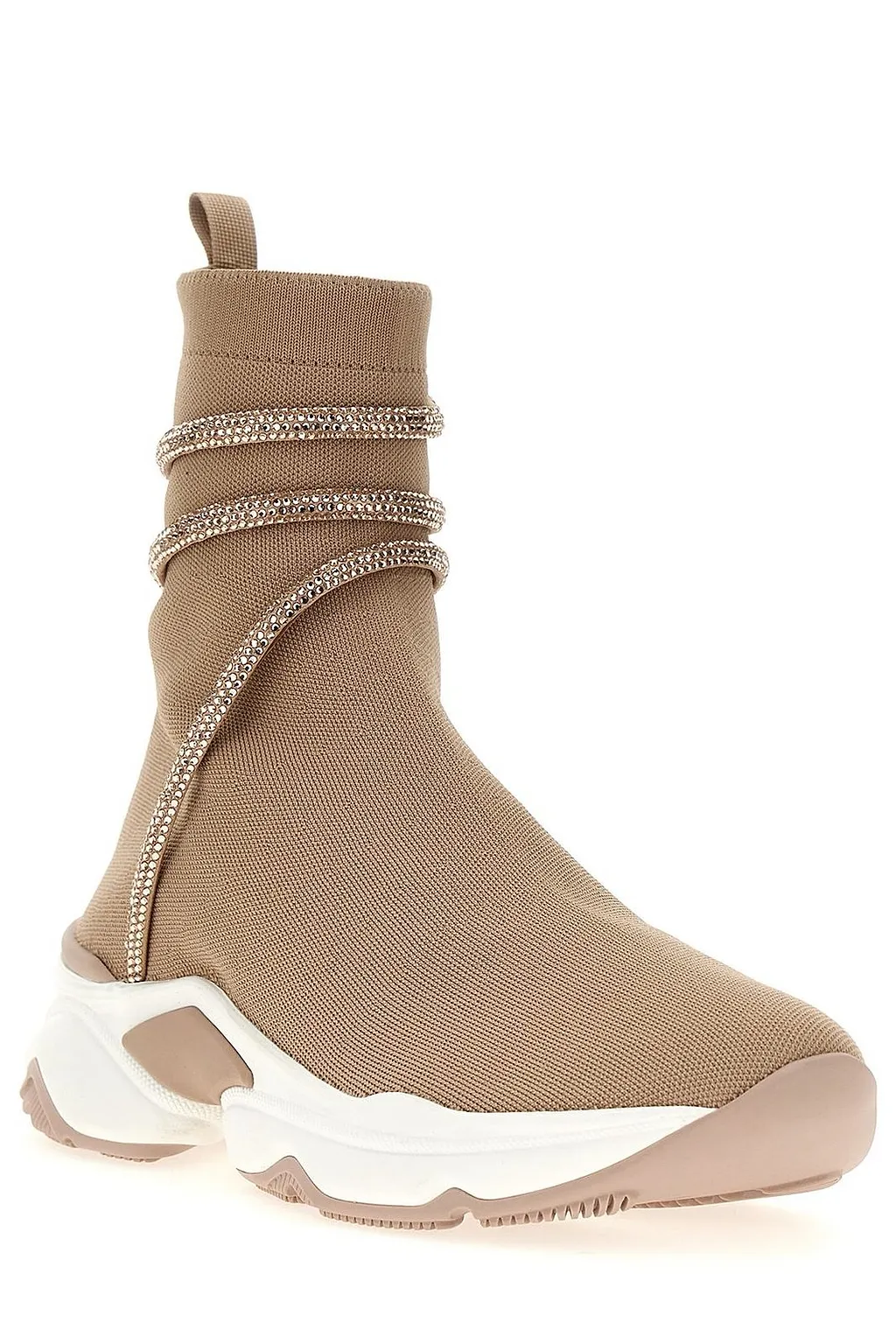 Rene Caovilla Glitter Wrap High-Top Sock Sneakers