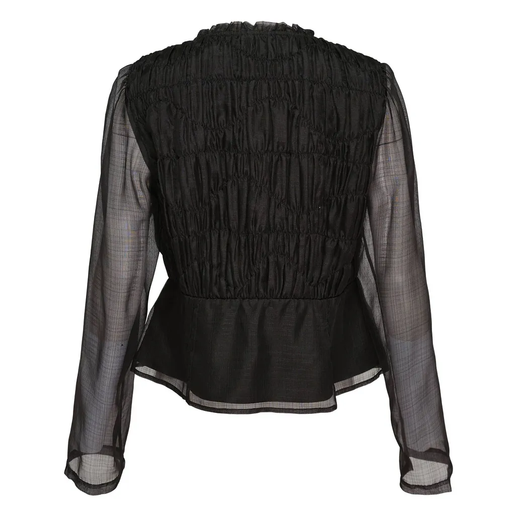 Renli Su Button-Up Crewneck Top