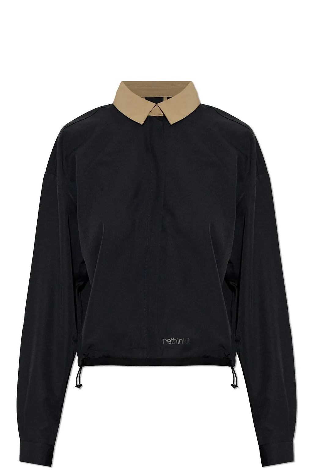 Rethinkit Studios Contrast Collar Drawstring Top