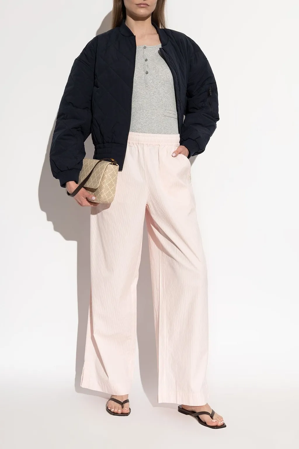 Rethinkit Studios Henley Ribbed Long Sleeve Top