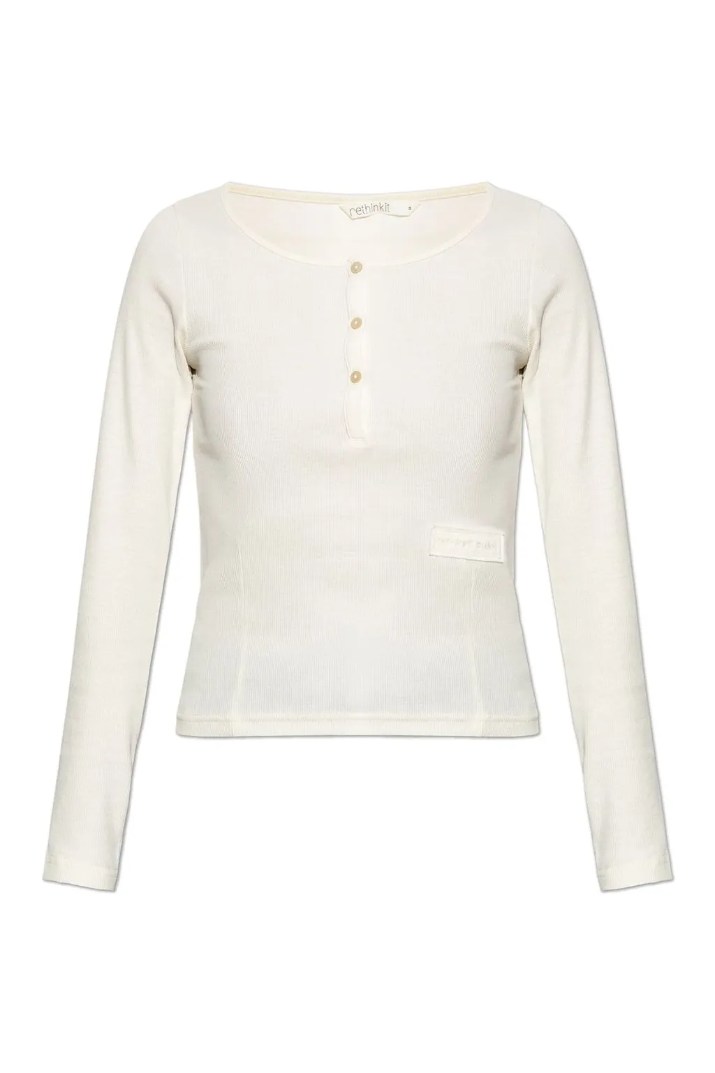 Rethinkit Studios Henley Ribbed Long Sleeve Top