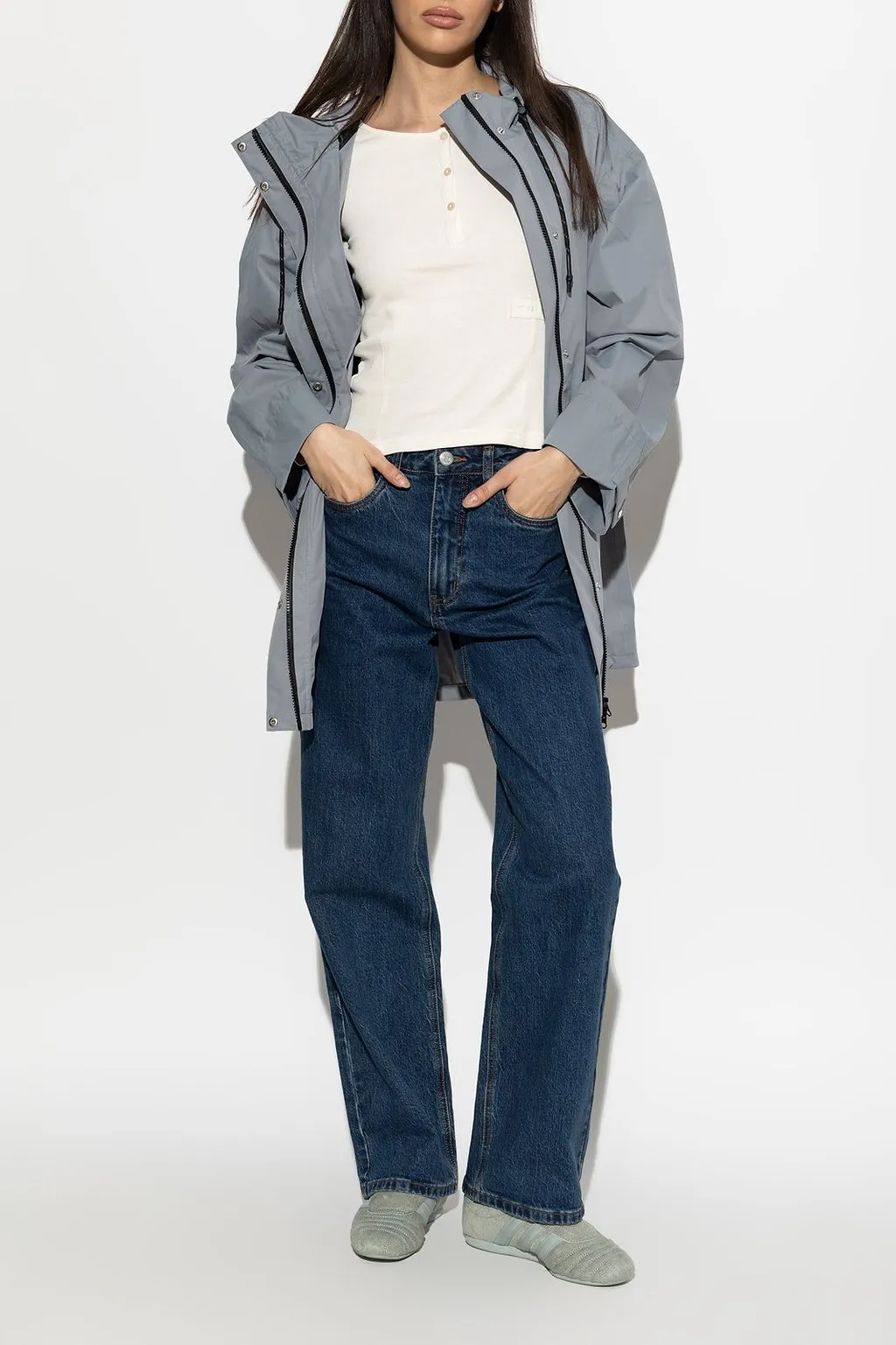 Rethinkit Studios Henley Ribbed Long Sleeve Top