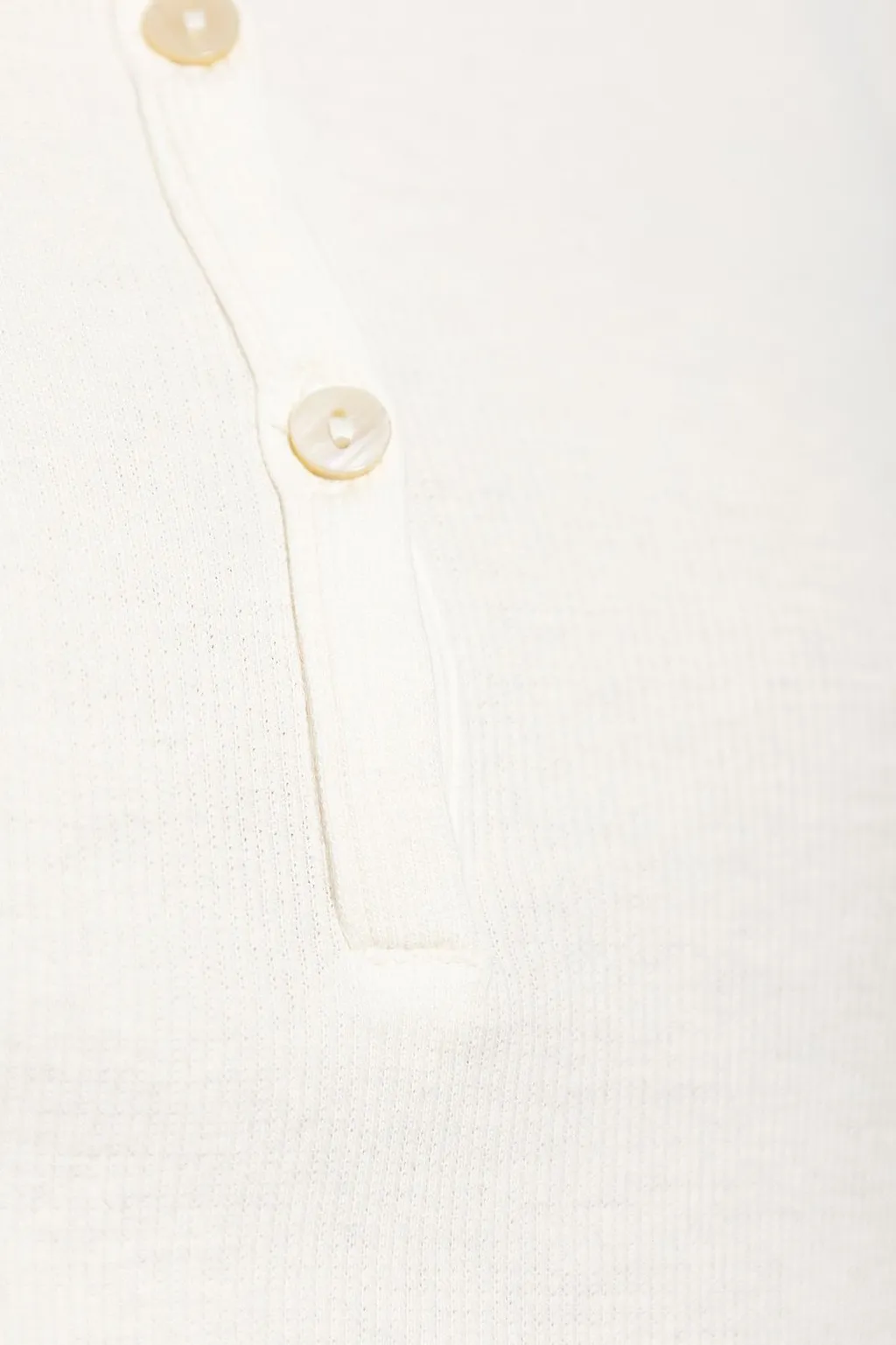 Rethinkit Studios Henley Ribbed Long Sleeve Top