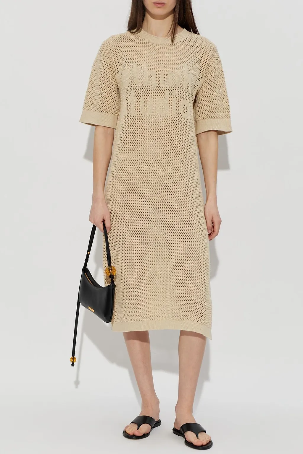 Rethinkit Studios Open-Knit Logo Knitted Dress
