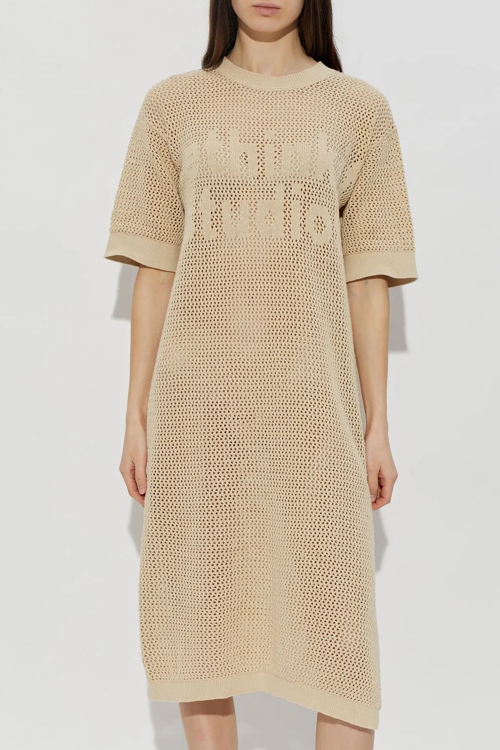 Rethinkit Studios Open-Knit Logo Knitted Dress
