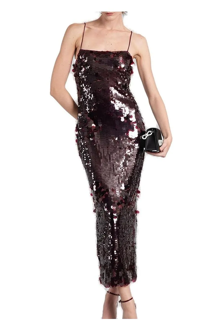 Retrofete Alana Sequin Sleeveless Midi Dress