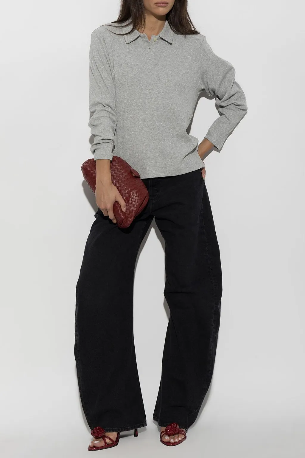 Rethinkit Studios Shoulder Pad Long Sleeve Polo Top
