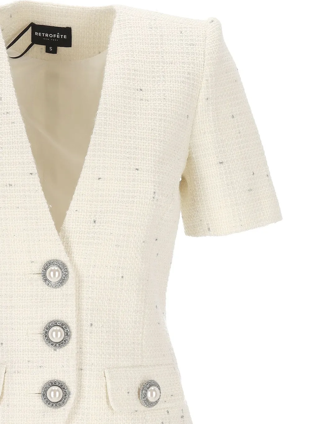 Retrofete Button-Detail Blazer Top