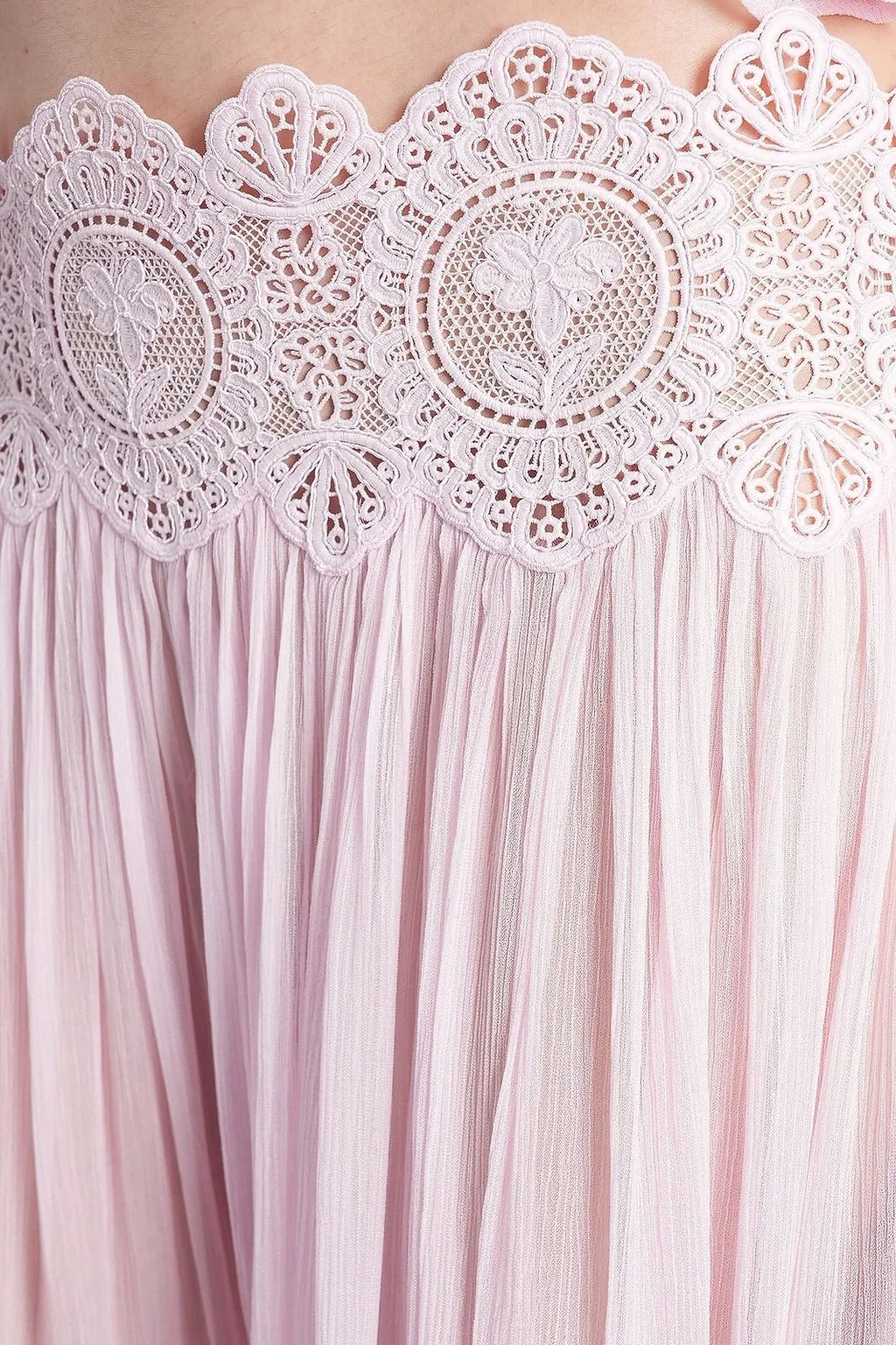 Retrofete Dreamy Pleated Lace-Trim Pants