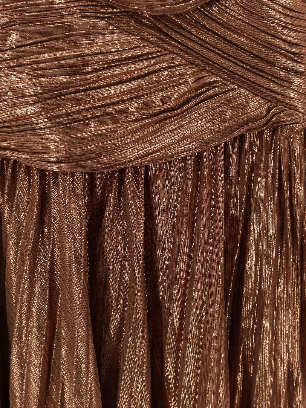 Retrofete Pleated Lurex Halterneck Dress