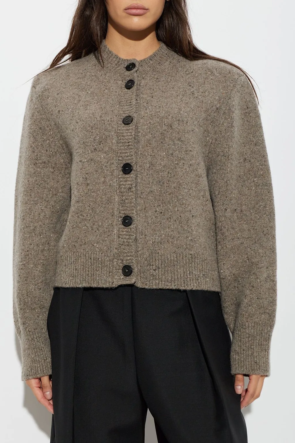 RÓHe Padded-Shoulder Button-Up Cardigan