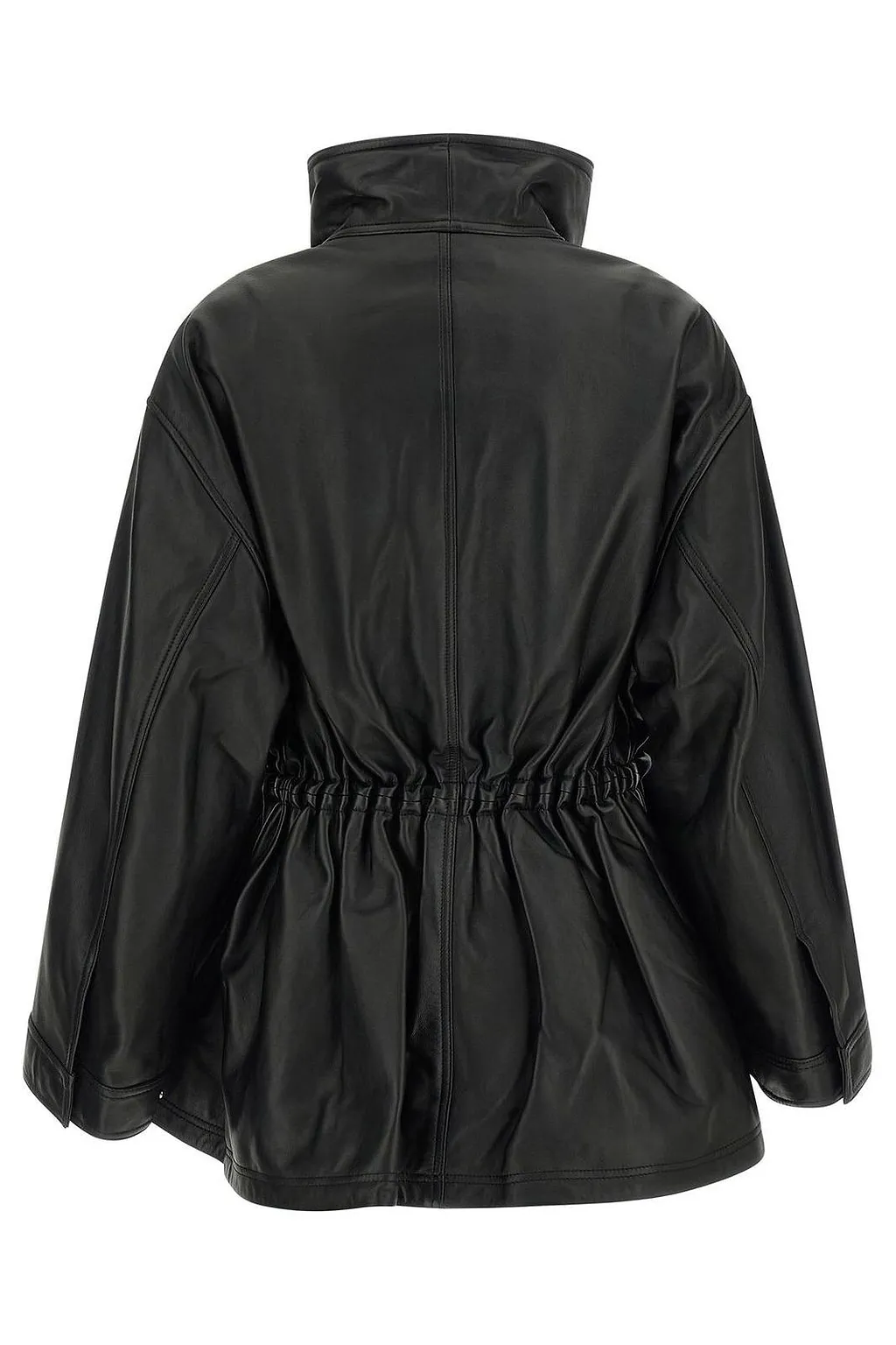 RÓHe Sculpturaj Draped Leather Jacket