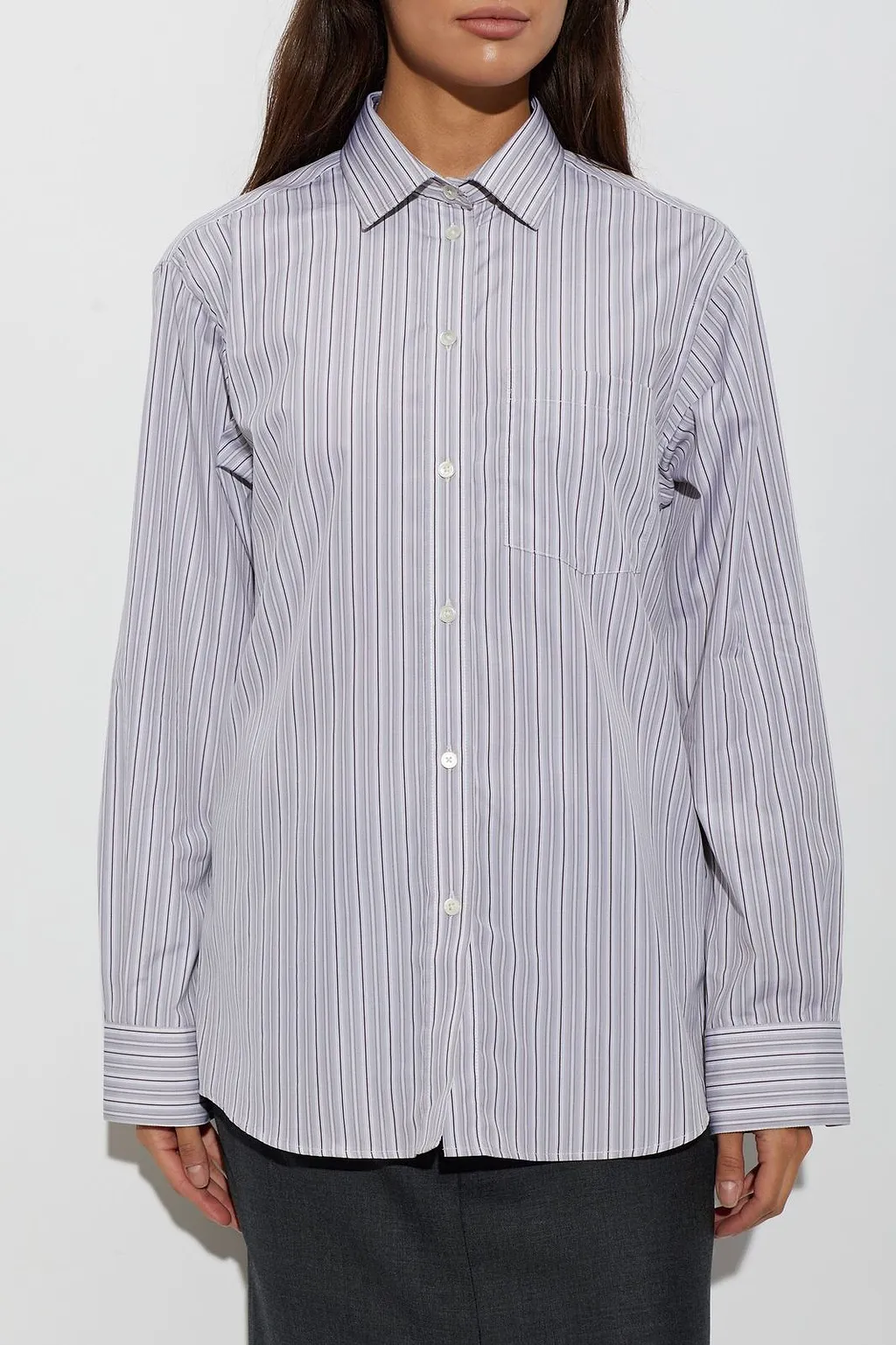 RÓHe Striped Button-Up Shirt