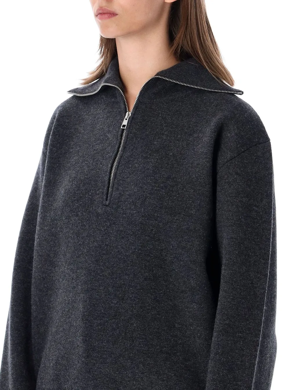 RÓHe Two-Way Zip High Neck Knitted Sweater