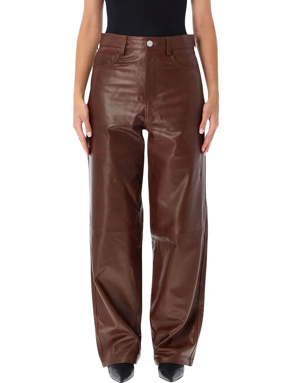 RÓHe Wide-Leg Leather Pants