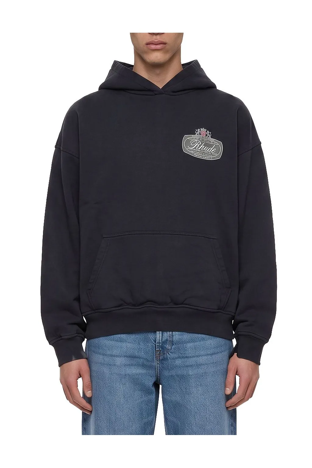 Rhude Logo Printed Long-Sleeved Hoodie