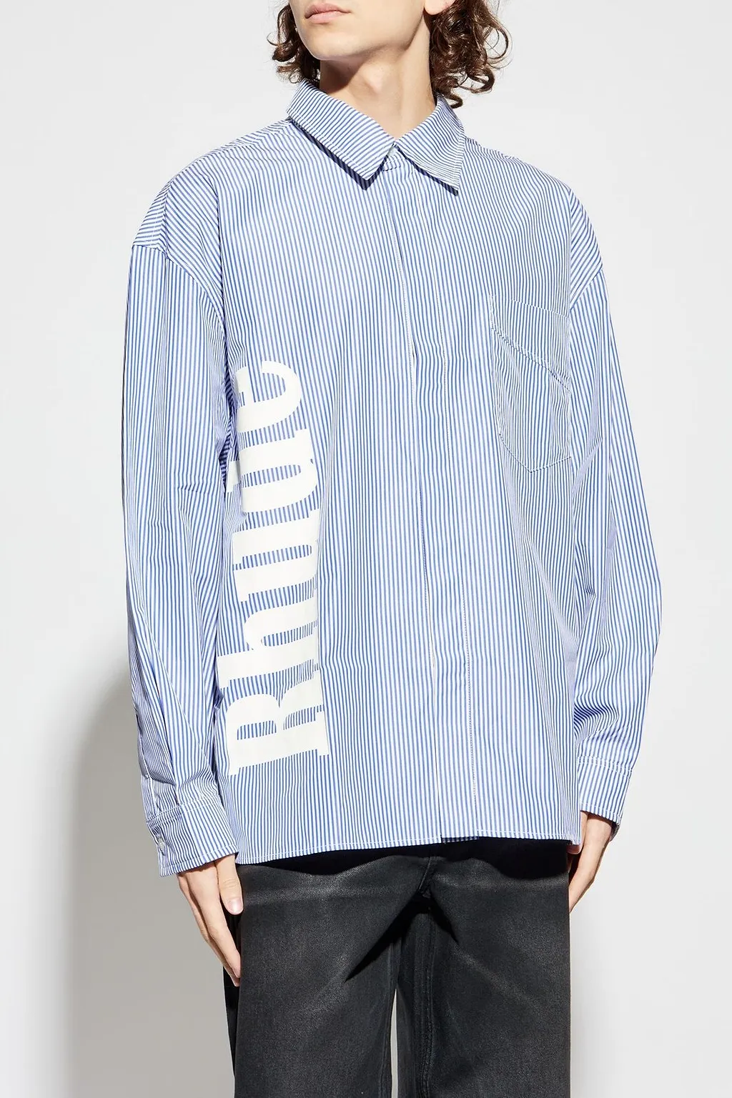 Rhude Logo Printed Striped Shirt