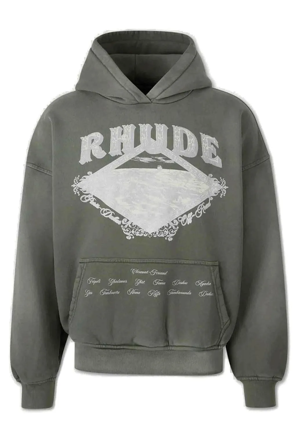 Rhude Logo Printed Long Sleeved Hoodie