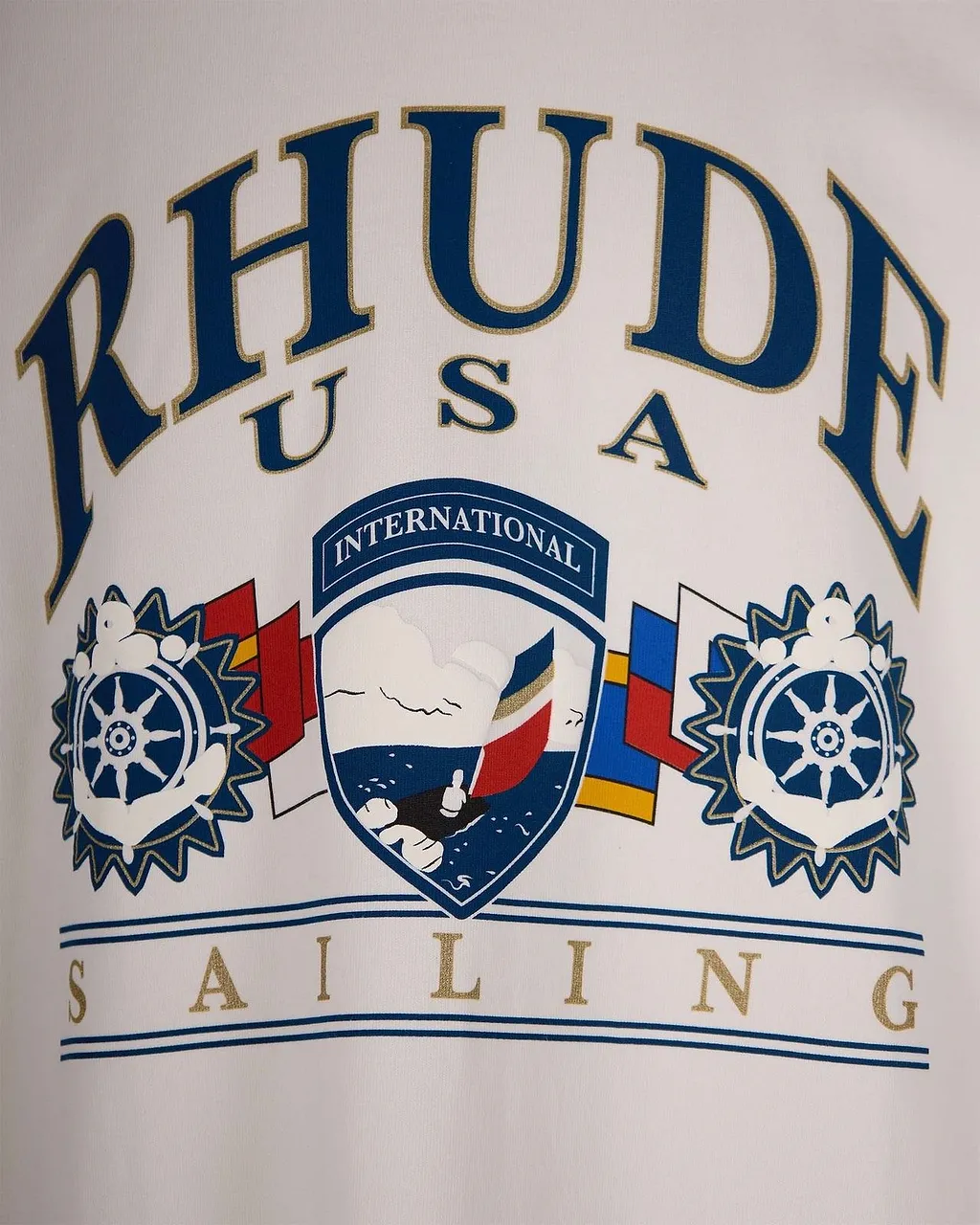 Rhude Usa Sailing Icon Crewneck T-Shirt