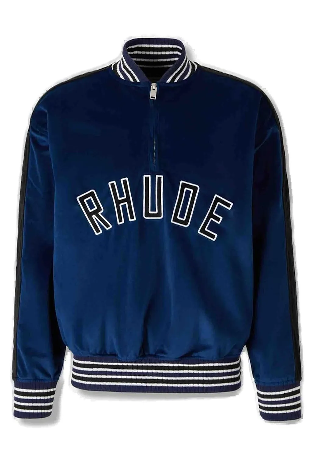 Rhude Velour Track Quarter Zip-Up Sweatshirt