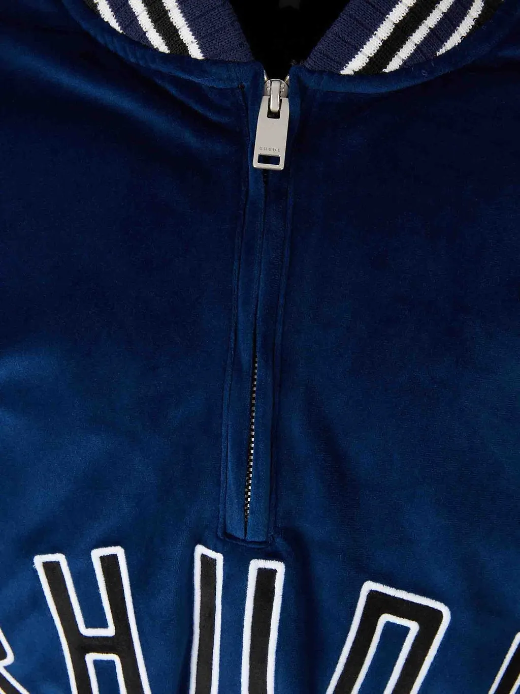 Rhude Velour Track Quarter Zip-Up Sweatshirt
