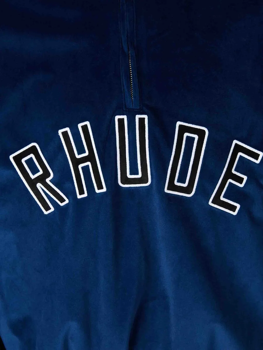 Rhude Velour Track Quarter Zip-Up Sweatshirt