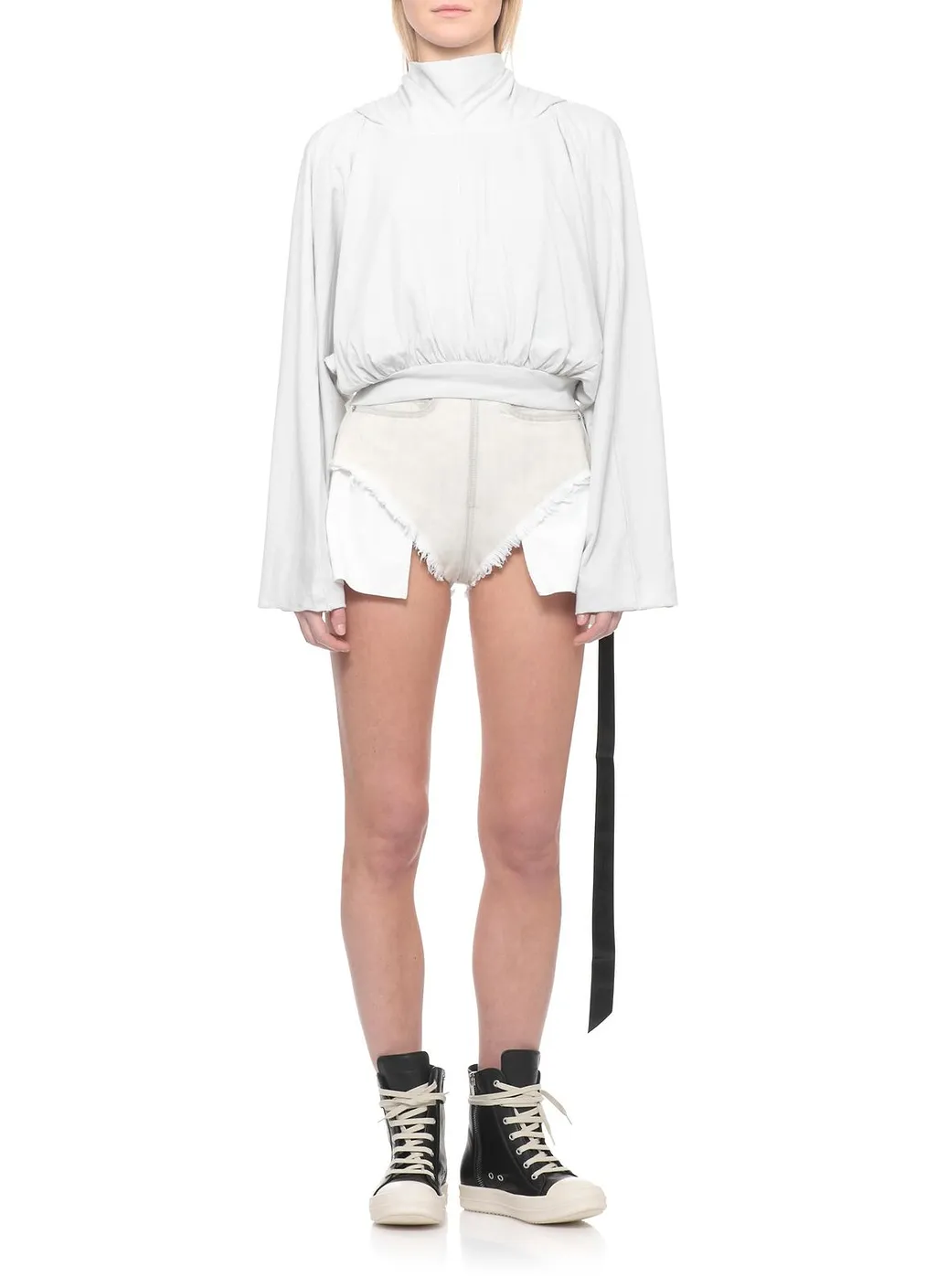 Rick Owens Drkshdw Temple Cropped Hooded Top