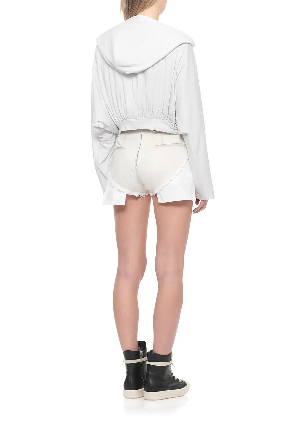 Rick Owens Drkshdw Temple Cropped Hooded Top