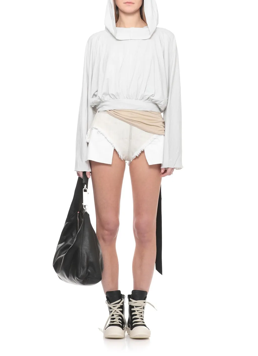 Rick Owens Drkshdw Temple Cropped Hooded Top