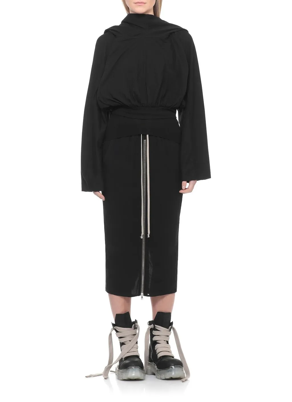 Rick Owens Drkshdw Temple Cropped Hooded Top