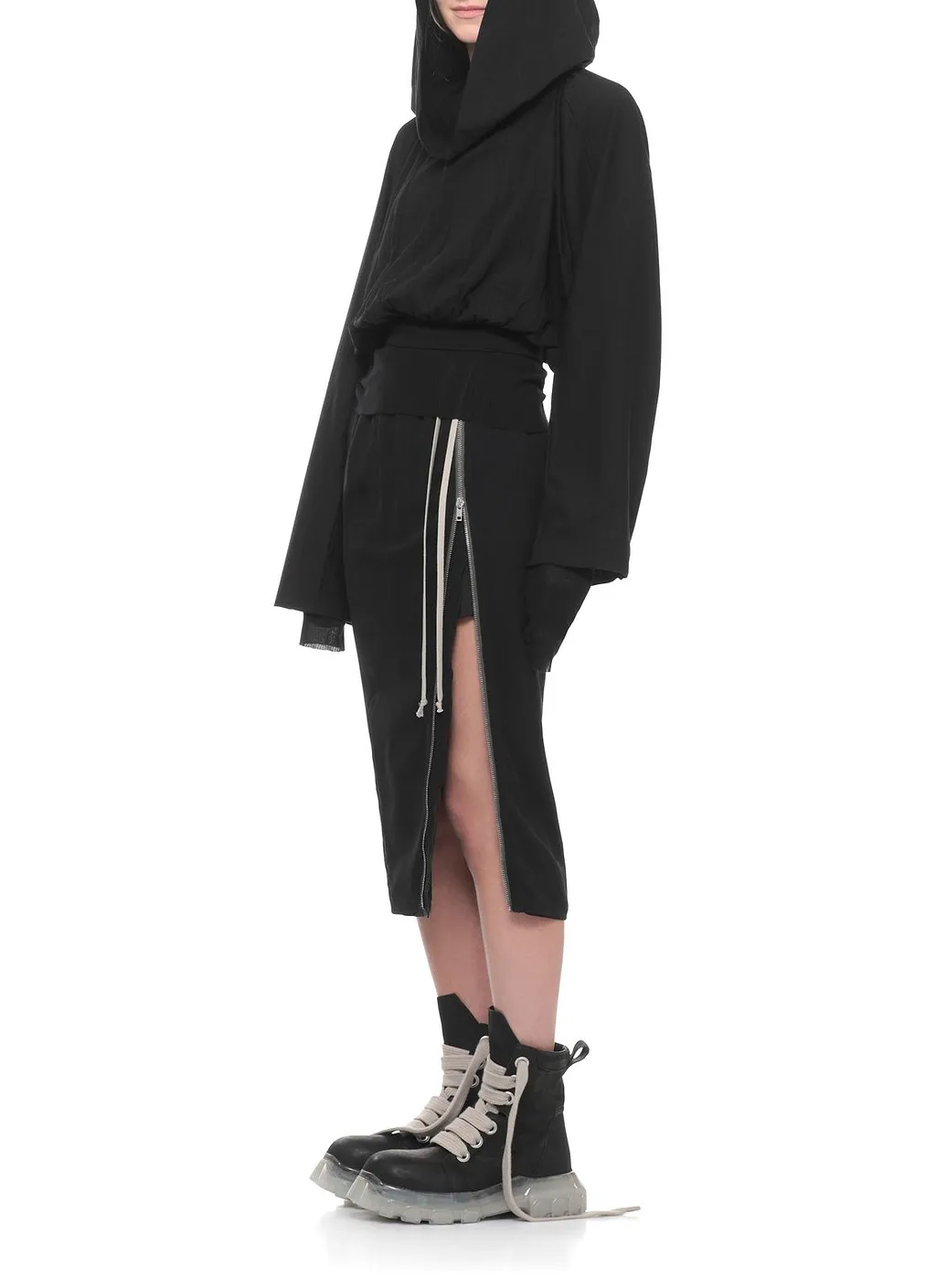 Rick Owens Drkshdw Temple Cropped Hooded Top