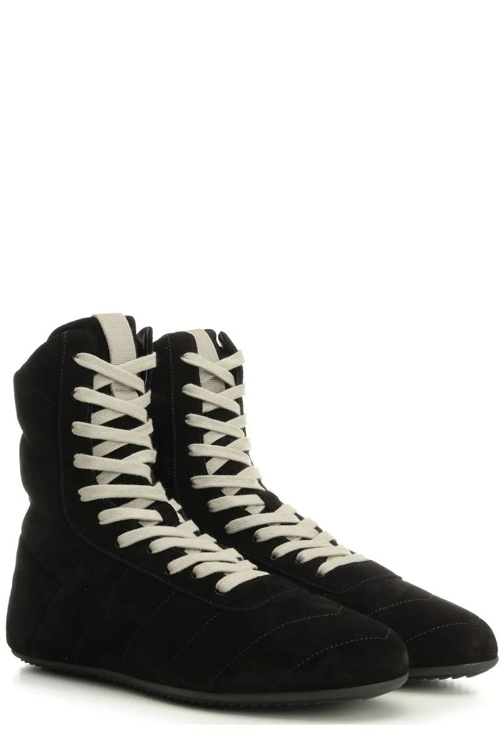 Rick Owens Quilted Chevron High-Top Sneakers