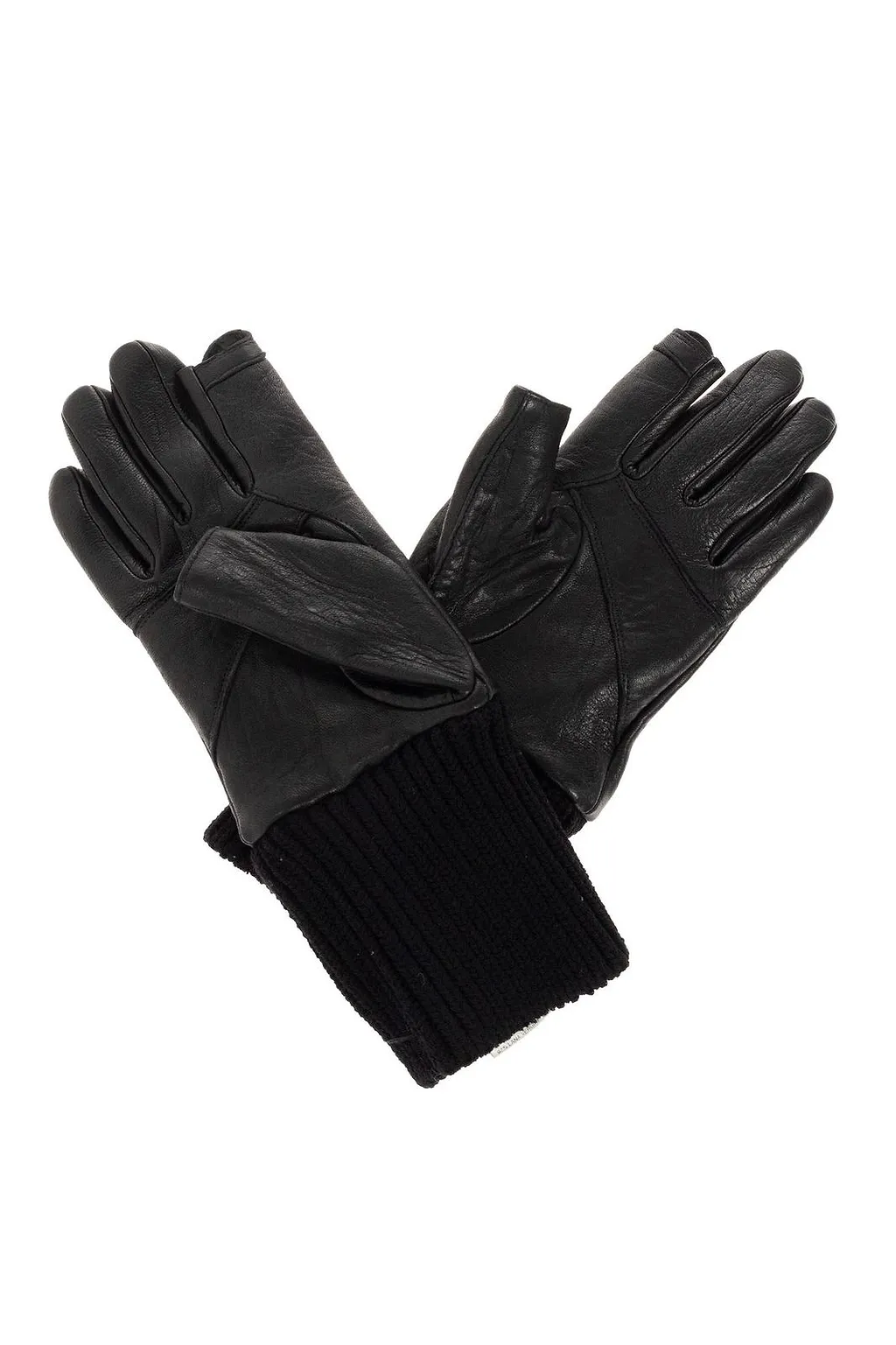 Rick Owens Ribbed Cuff Leather Gloves