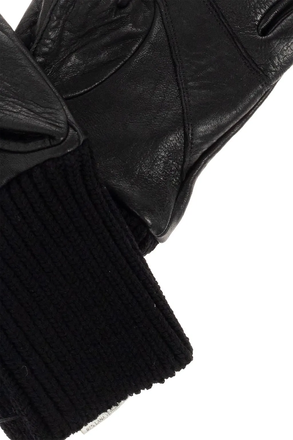 Rick Owens Ribbed Cuff Leather Gloves