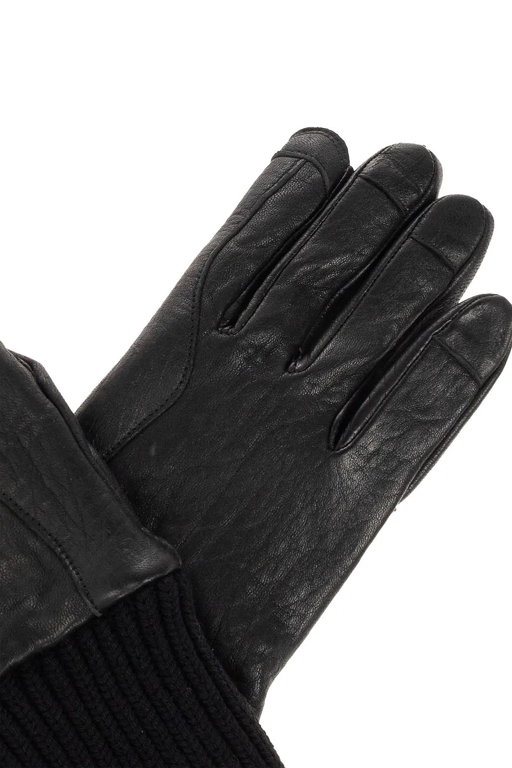 Rick Owens Ribbed Cuff Leather Gloves