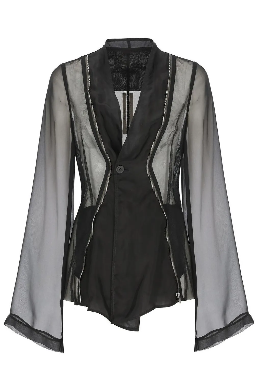 Rick Owens Sheer Zip Detail Blazer