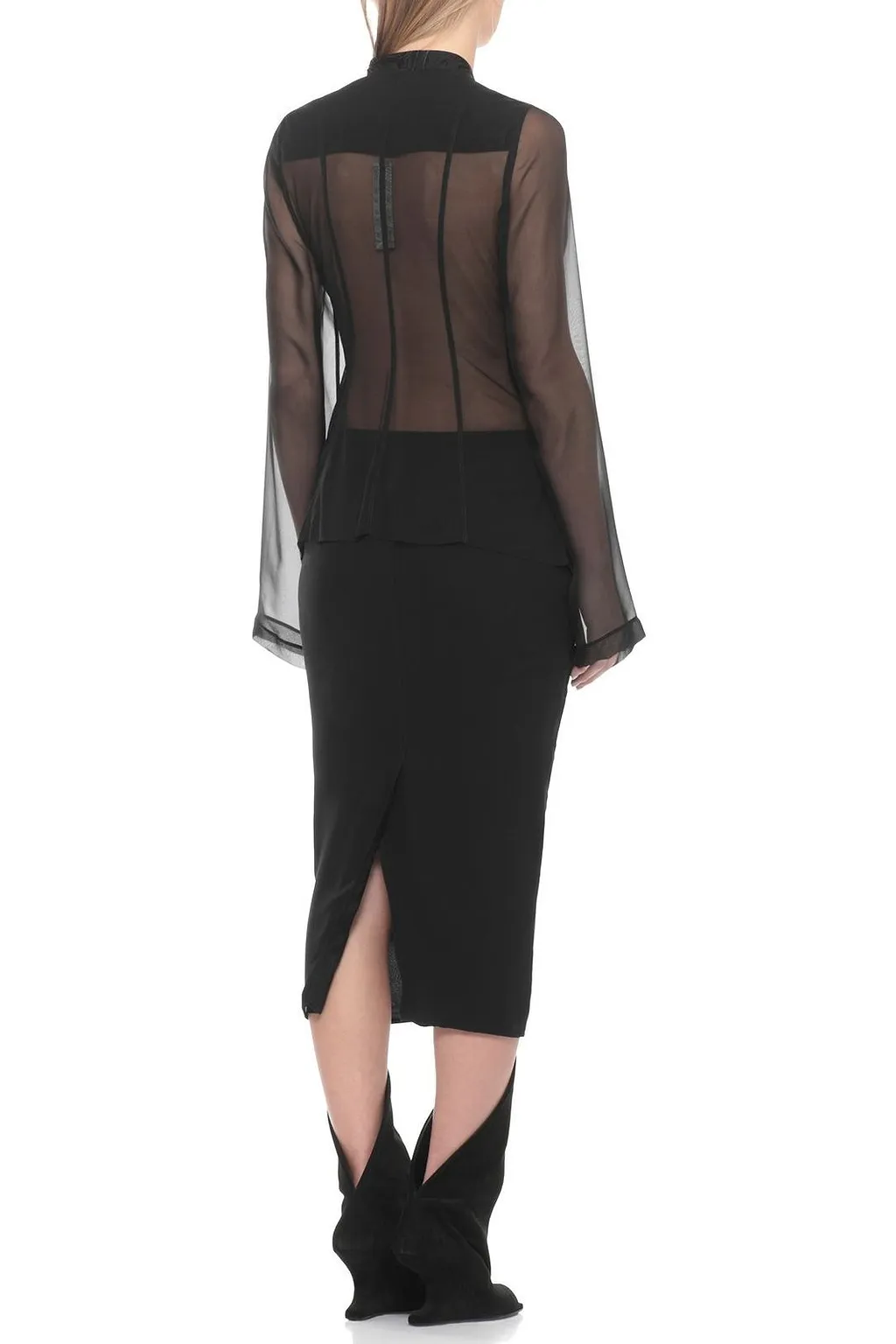 Rick Owens Sheer Zip Detail Blazer