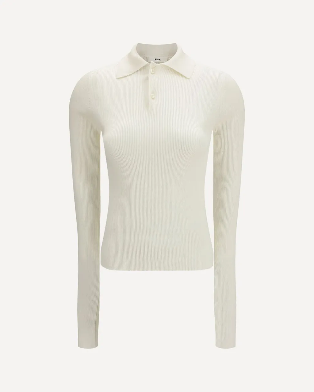 Rier Ribbed Long Sleeve Polo Top