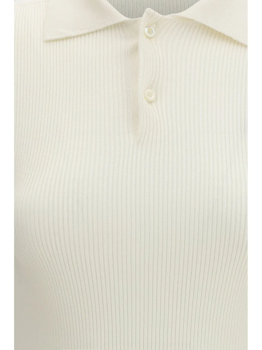 Rier Ribbed Long Sleeve Polo Top