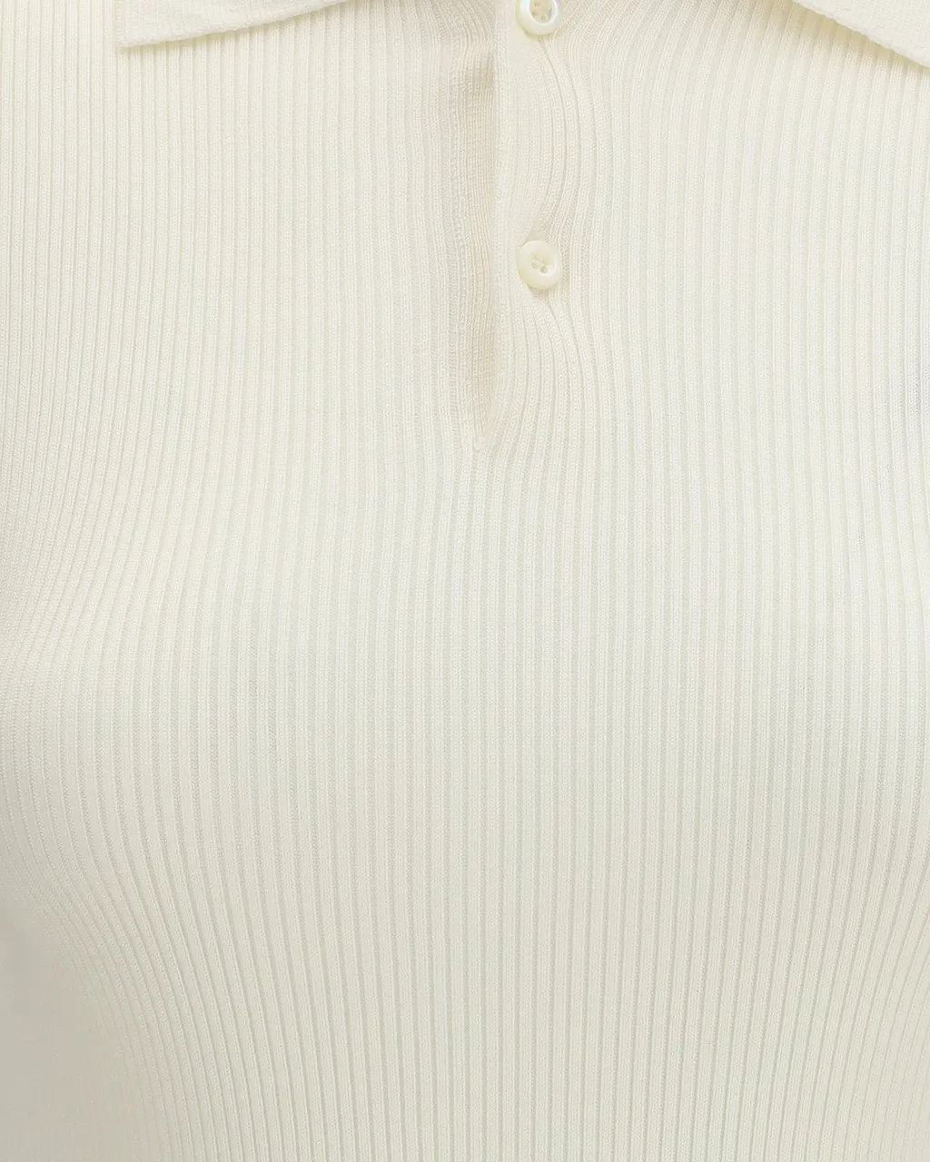 Rier Ribbed Long Sleeve Polo Top