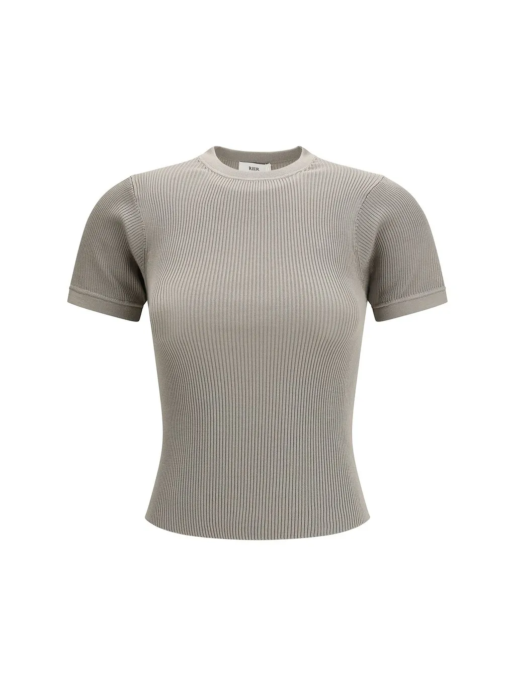 Ribbed-Knit Short-Sleeved T-Shirt